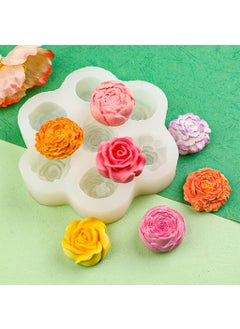Zibuyu ZIBUYU® 3D Candle Mould, Soap Moulds for Soap Making 7-Chamber Assorted Flower Designed Silicone Mold DIY Hand Craft Floral Mold Food Grade Silicone Mold for DIY Chocolate, Scented Candle, Hand Soap  - Image 2