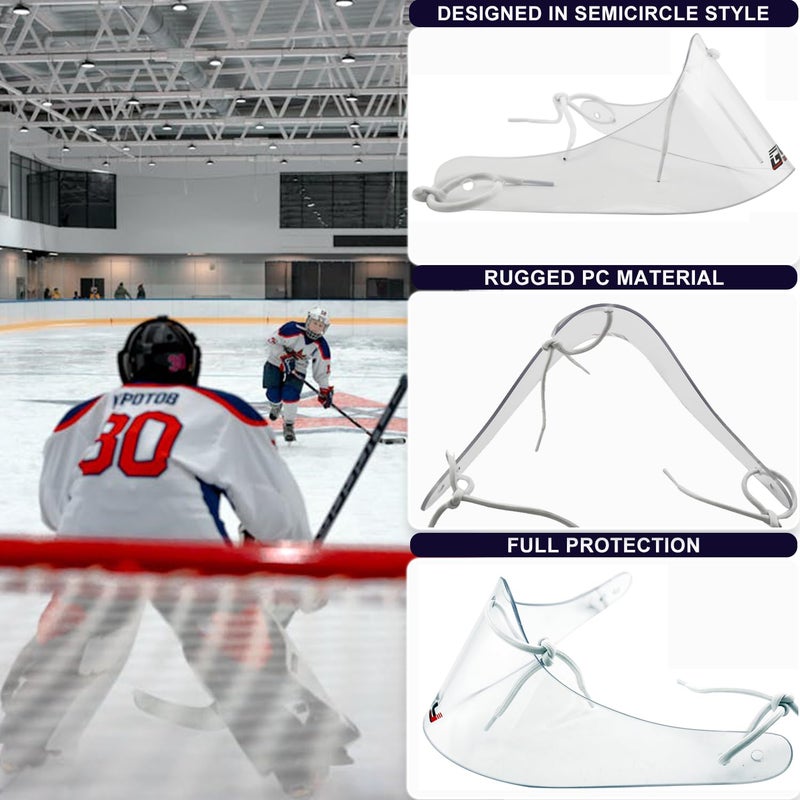 GY Polycarbonate Flexibility and Tough Ice Hockey Goalie Neck Guard Goalkeeper Neck Protector Classical Clear Size Free - Image 3