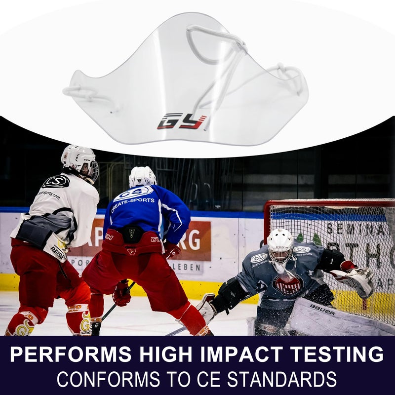 GY Polycarbonate Flexibility and Tough Ice Hockey Goalie Neck Guard Goalkeeper Neck Protector Classical Clear Size Free - Image 2