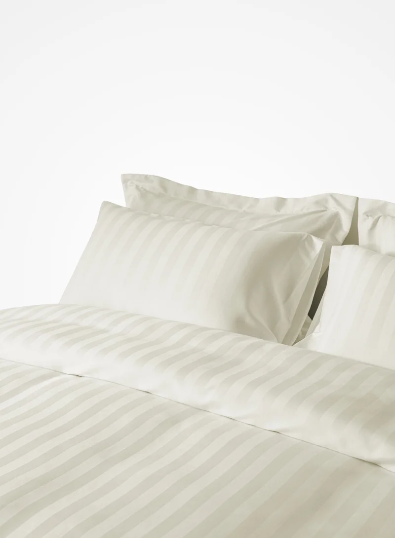 Master Home Textile MicrofiberHotel Duvet Cover Sets, Fits 120 cm x 200 cm Size Bed, 4 Pcs Single Size, Hotel Stripe Pattern