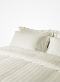 Master Home Textile MicrofiberHotel Duvet Cover Sets, Fits 120 cm x 200 cm Size Bed, 4 Pcs Single Size, Hotel Stripe Pattern  - Image 1