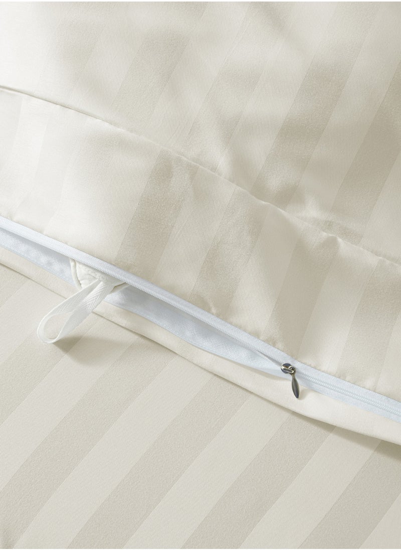 Master Home Textile - MicrofiberHotel Duvet Cover Sets, Fits 120 cm x 200 cm Size Bed, 4 Pcs Single Size, Hotel Stripe Pattern - Image 1