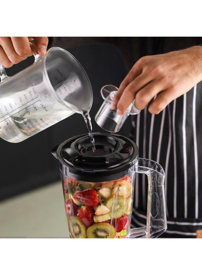 KRYPTON Blender Powerful Motor 2 in 1 with 4 Speed Settings and Pulse |Transparent and Unbreakable Jar | Sharp Blade | Perfect for making Smoothies, Milkshakes and Grinding Beans, Coconut, Nuts - 1.7 L 600 W KNB6601 White - Image 3