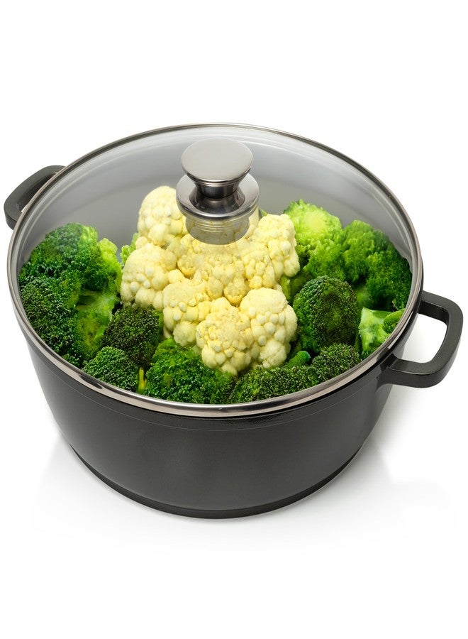 Moss & Stone 12 Inch Nonstick Large Skillet with Lid, 5 Quart Deep Saute Pan, Dishwasher & Oven Safe, Double Handled Frying Pan With Lid, PFOA Free Induction Compatible Cookware - Image 1