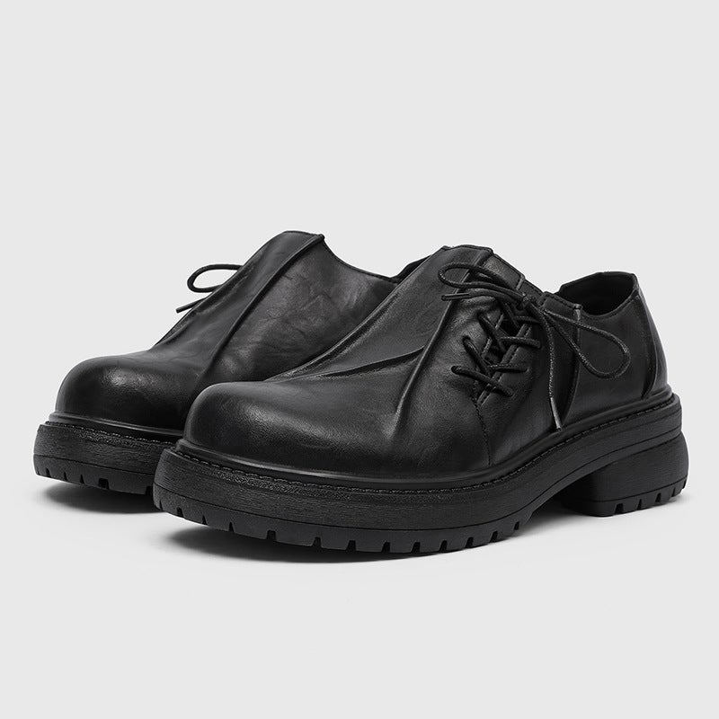 Sale Black Commuter Niche Casual Leather Shoes Large Size 45 Men'S 46 Fashion Trendy British Daily - Image 3