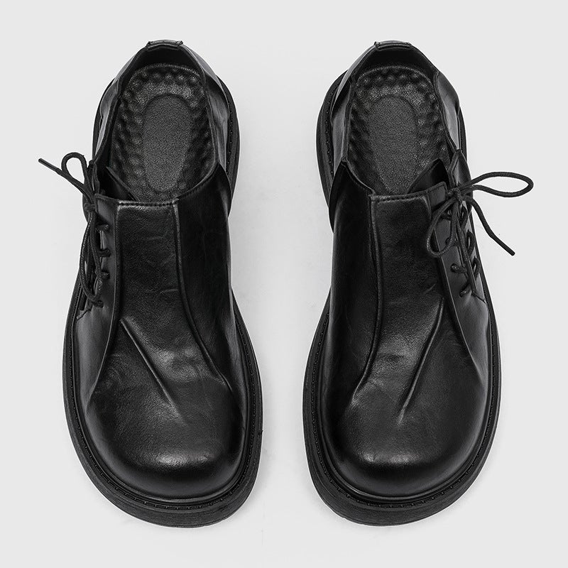 Sale Black Commuter Niche Casual Leather Shoes Large Size 45 Men'S 46 Fashion Trendy British Daily - Image 4