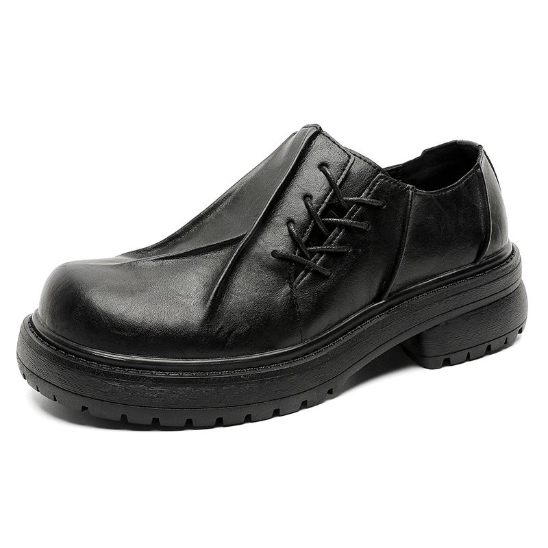 Sale Black Commuter Niche Casual Leather Shoes Large Size 45 Men'S 46 Fashion Trendy British Daily - Image 1