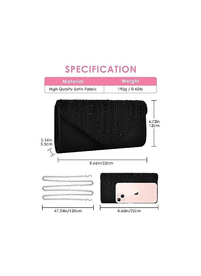 Raxoom Clutch Purses for Women, Formal Evening Clutch Bags Shoulder Envelope Party Handbags Wedding Cocktail Prom Clutches - Image 2