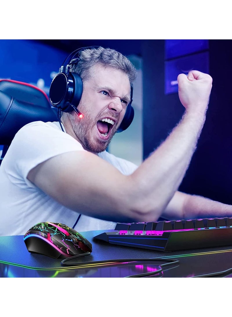 Atrasee RGB Gaming Mouse Wired PC Computer Mice for Laptop, 1200 DPI, 7 Colors LED Backlit, 3 Buttons, USB Ergonomic Optical Mouse for Game Office Windows... - Image 3