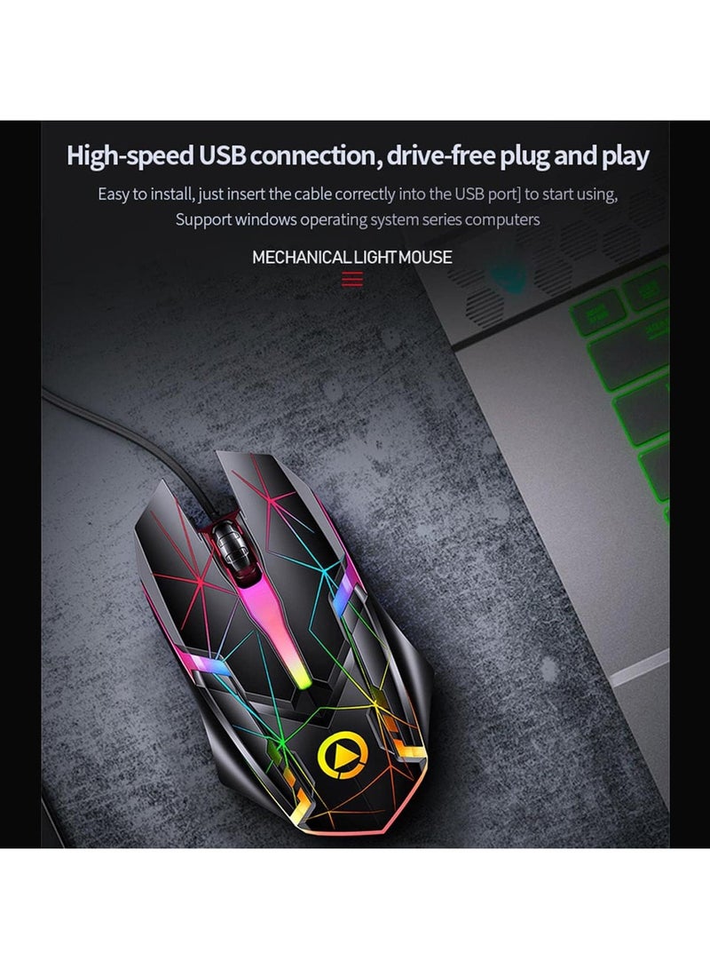 Atrasee RGB Gaming Mouse Wired PC Computer Mice for Laptop, 1200 DPI, 7 Colors LED Backlit, 3 Buttons, USB Ergonomic Optical Mouse for Game Office Windows... - Image 2