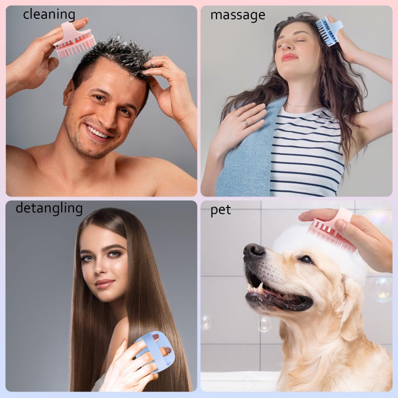 DUAIU Hair Oil Applicator with 2PCS Scalp Massager, Silicone Root Comb Applicator Bottle and Silicone Shampoo Brush Set, Scalp Scrubber Bottle for Hair Dye and Care - Image 2