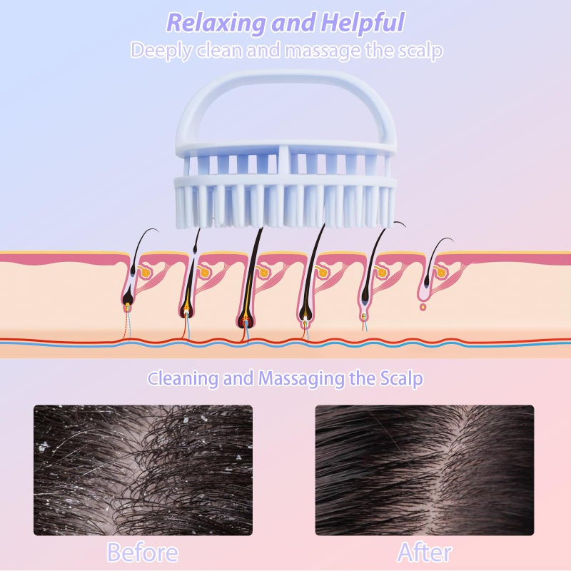 DUAIU Hair Oil Applicator with 2PCS Scalp Massager, Silicone Root Comb Applicator Bottle and Silicone Shampoo Brush Set, Scalp Scrubber Bottle for Hair Dye and Care - Image 4