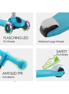 Arabest Kick Scooters for Kids,4 Adjustable Height Foldable Scooter, PU LED Wheels,3 Wheel Scooter for Kids for Girls and Boys Outdoor Learn to See  - Image 2