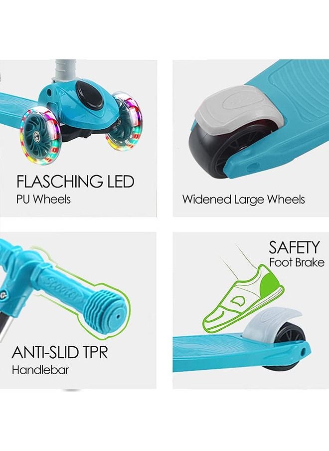 Arabest Kick Scooters for Kids,4 Adjustable Height Foldable Scooter, PU LED Wheels,3 Wheel Scooter for Kids for Girls and Boys Outdoor Learn to See  - Image 2