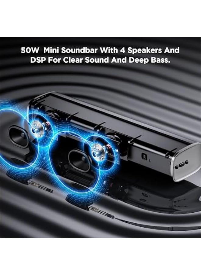 Arabest TV Sound Bar, Sound Bars for Smart TV Bluetooth 5.0 Soundbar 50W 17Inch Soundbars with ARC/Optical/AUX Connection Surround for Home Theater Audio - Image 3