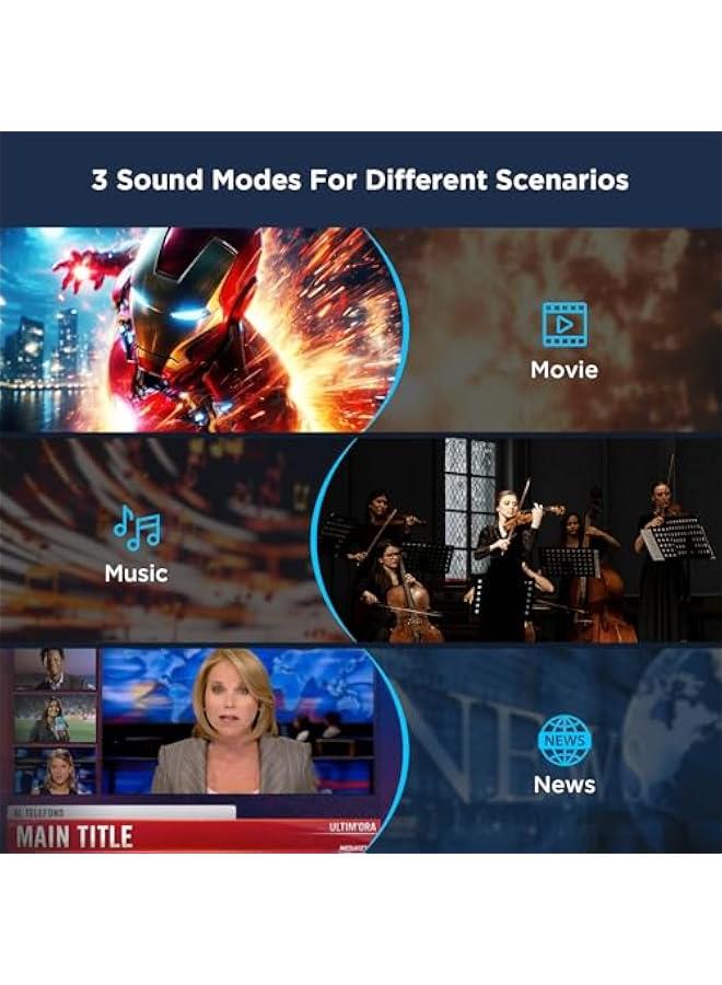 Arabest TV Sound Bar, Sound Bars for Smart TV Bluetooth 5.0 Soundbar 50W 17Inch Soundbars with ARC/Optical/AUX Connection Surround for Home Theater Audio - Image 4