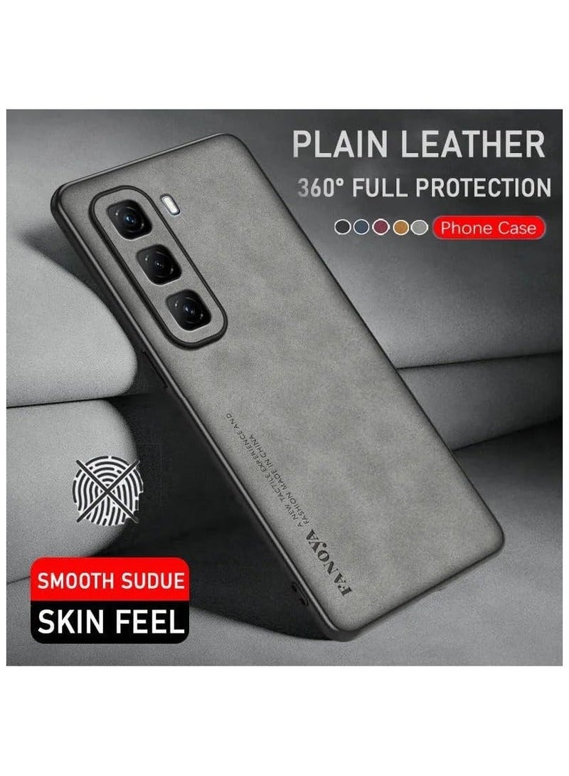 Case Compatible with Infinix Hot 50 5G (2024) Case Plain Leather Soft TPU Silicone Bumper Anti-Fingerprint Shockproof Protective Cover for Infinix Hot 50 5G - Image 2