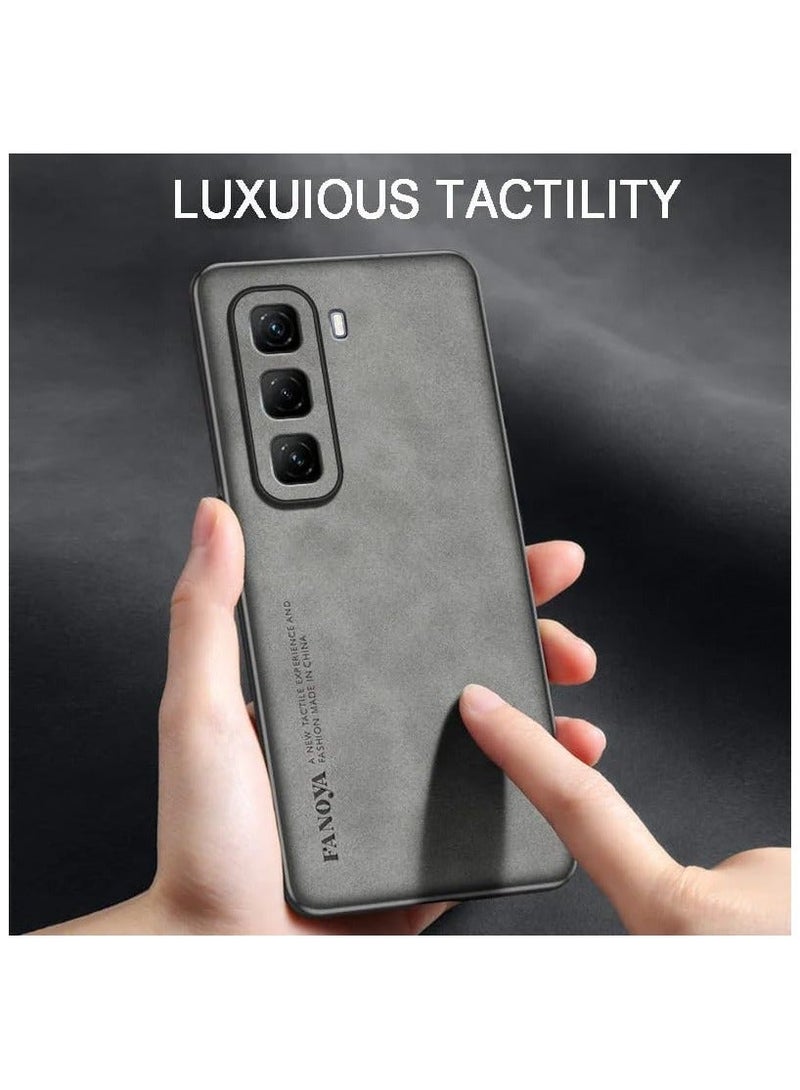Case Compatible with Infinix Hot 50 5G (2024) Case Plain Leather Soft TPU Silicone Bumper Anti-Fingerprint Shockproof Protective Cover for Infinix Hot 50 5G - Image 3