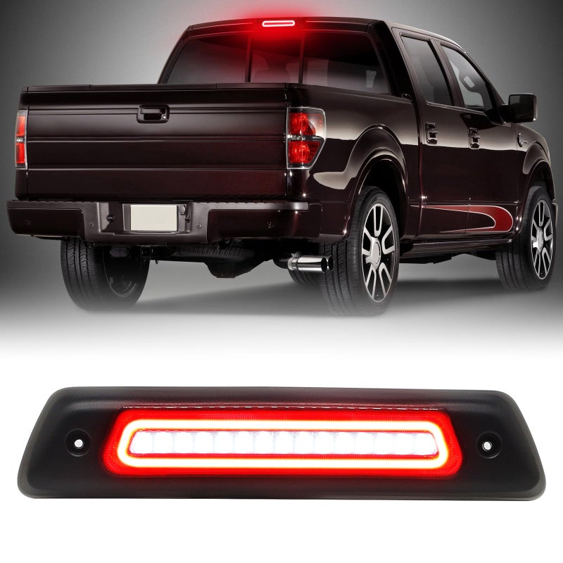 ضوء الفرامل الثالث LED SHINEFIT متوافق مع F150 Raptor 2009-2014 ضوء الفرامل العالي المثبت في الخلف ضوء الشحن الأبيض