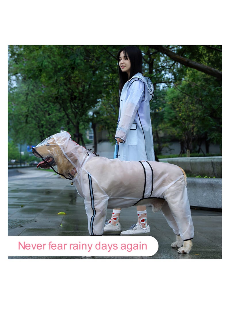 SYOSI Clear Dog Rain Coats, Waterproof Dog Raincoat, Rain Jacket Raincoat, Adjustable Reflective Lightweight Pet Rain Clothes, Dog Hooded Slicker Poncho fit for Large Dogs (3XL) - Image 1