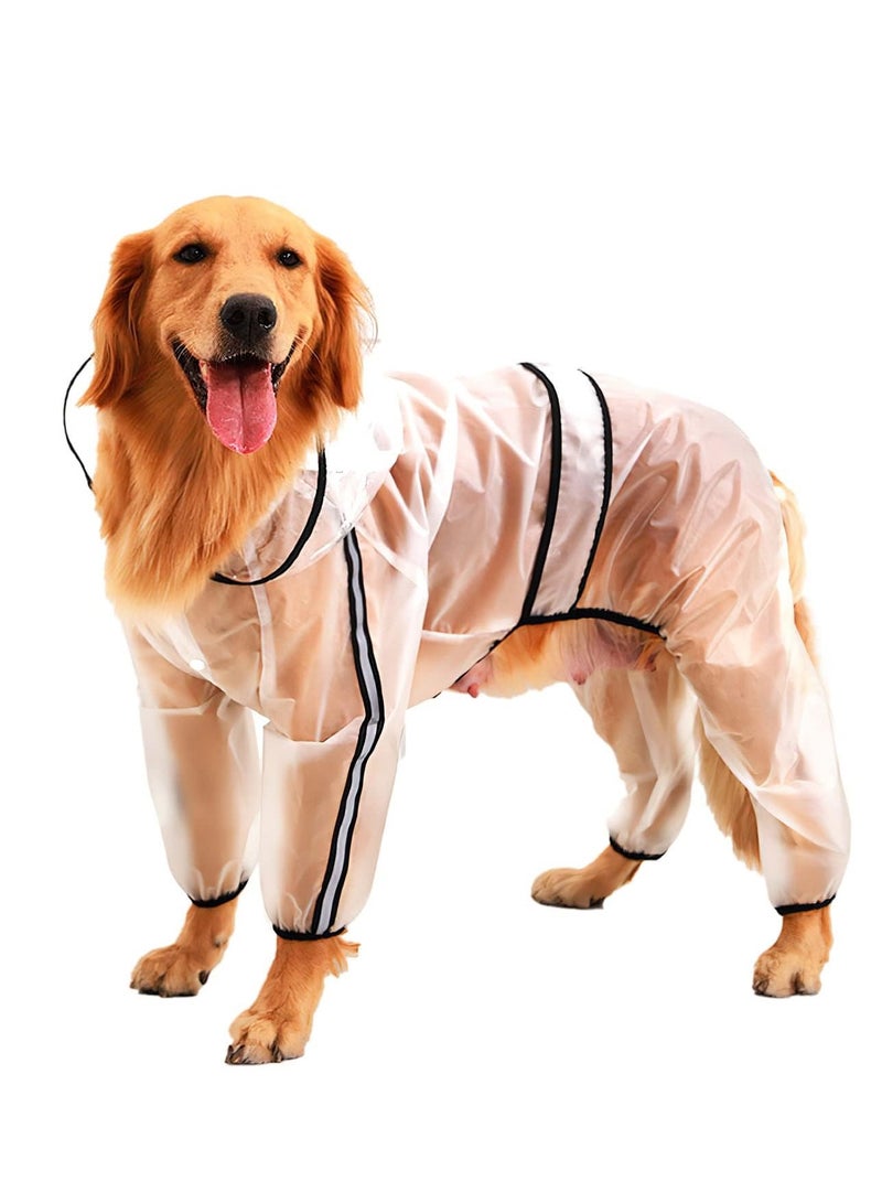 SYOSI Clear Dog Rain Coats, Waterproof Dog Raincoat, Rain Jacket Raincoat, Adjustable Reflective Lightweight Pet Rain Clothes, Dog Hooded Slicker Poncho fit for Large Dogs (3XL) - Image 2