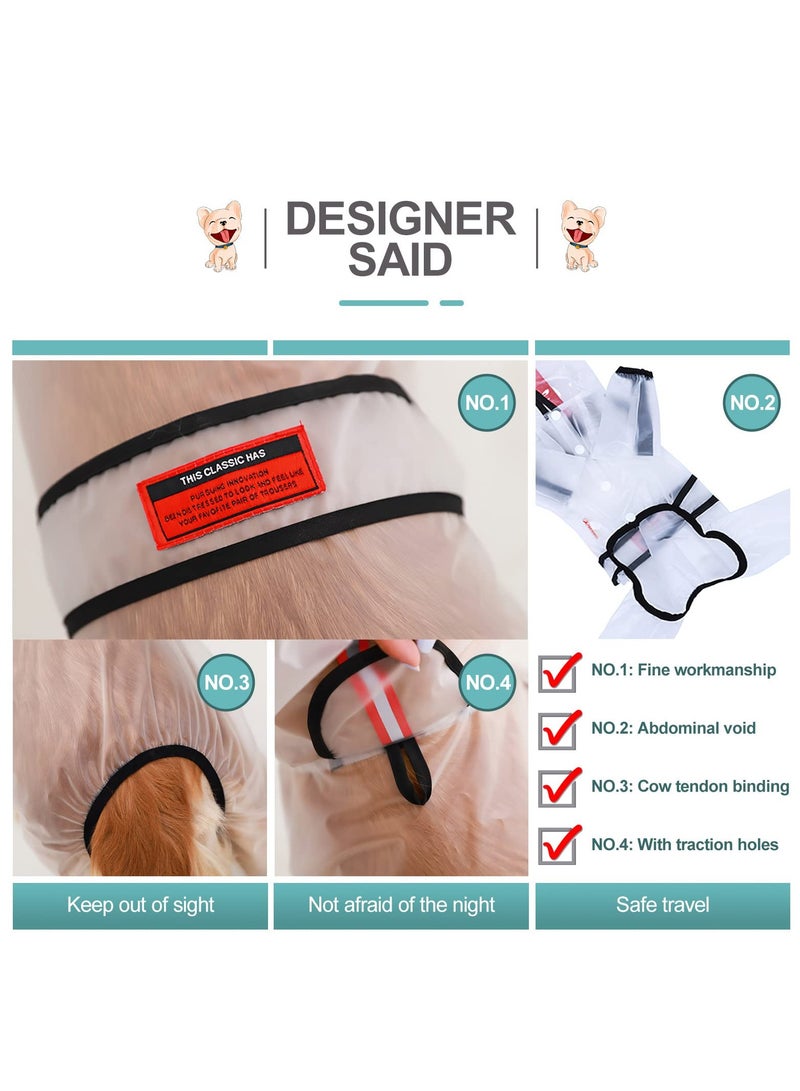 SYOSI Clear Dog Rain Coats, Waterproof Dog Raincoat, Rain Jacket Raincoat, Adjustable Reflective Lightweight Pet Rain Clothes, Dog Hooded Slicker Poncho fit for Large Dogs (3XL) - Image 4