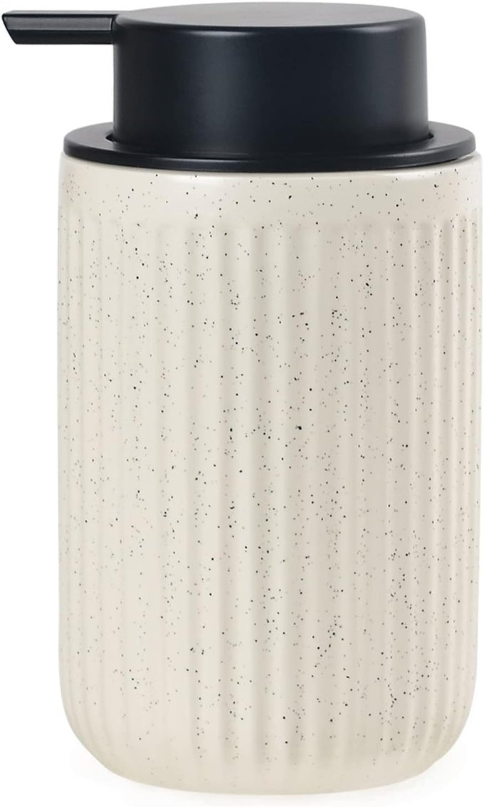 FOAM HAND SOAP DISPENSER CERAMIC FOAMING SOAP DISPENSER FOR BATHROOM 12OZ REFILLABLE LIQUID LOTION SOAP DISPENSER WITH RUSTPROOF FOAMING PUMP FOR COUNTERTOP