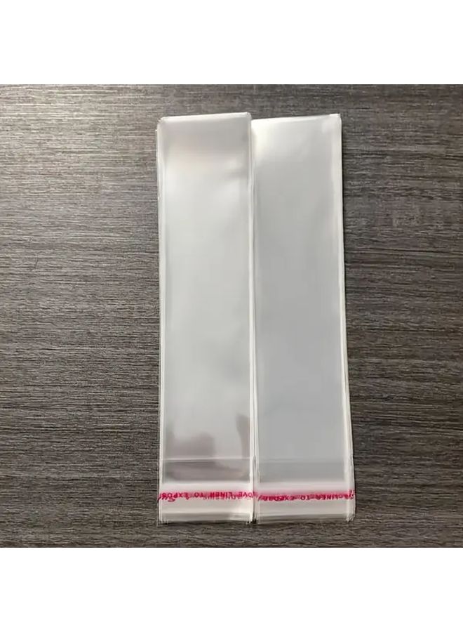 100 Pcs 4x15 Inch OPP Clear Reusable Plastic Jewelry Packaging Bags Multipurpose Storage Pouches - Image 1
