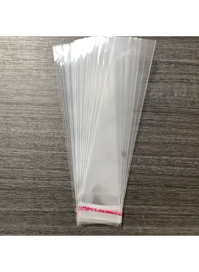 100 Pcs 4x15 Inch OPP Clear Reusable Plastic Jewelry Packaging Bags Multipurpose Storage Pouches - Image 3