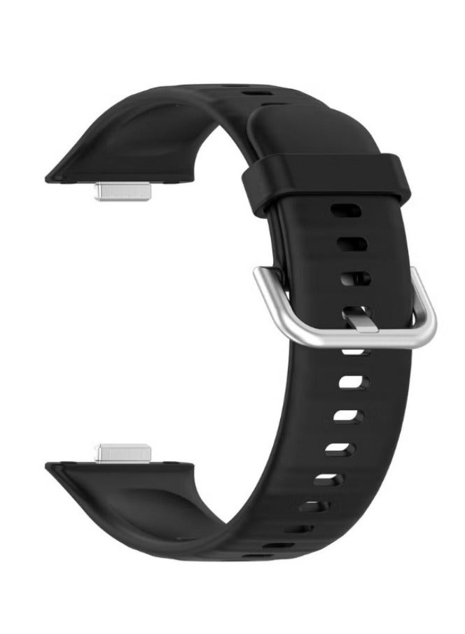 3 قطع حزام لساعة هواوي فيت 3، سوار بديل من السيليكون باللون الأسود والأبيض والأزرق - Image 3