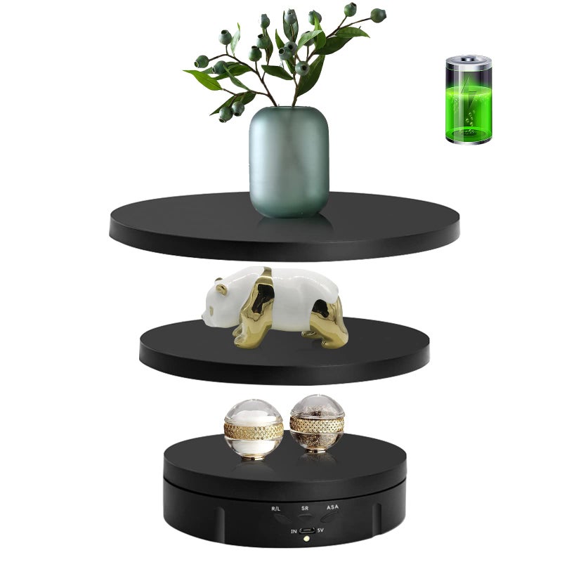 JAYEGT 3 in 1 Motorized Rotating Display Stand with 574708866 inch Replacement CoverMax 22lbs Load  3D Models Cake Black