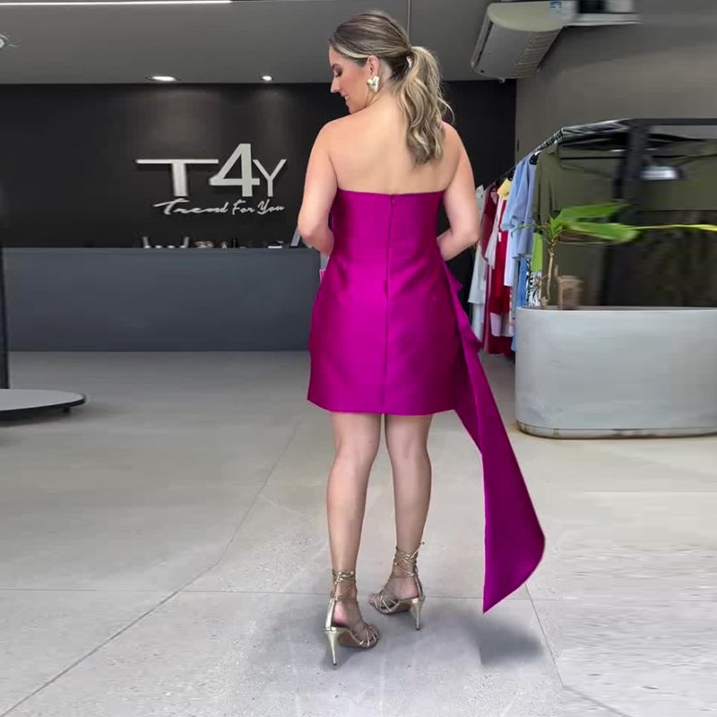 2025 Women'S Clothing Slant Collar Elegant Sleeveless Elegant Fashion Dress - Image 4