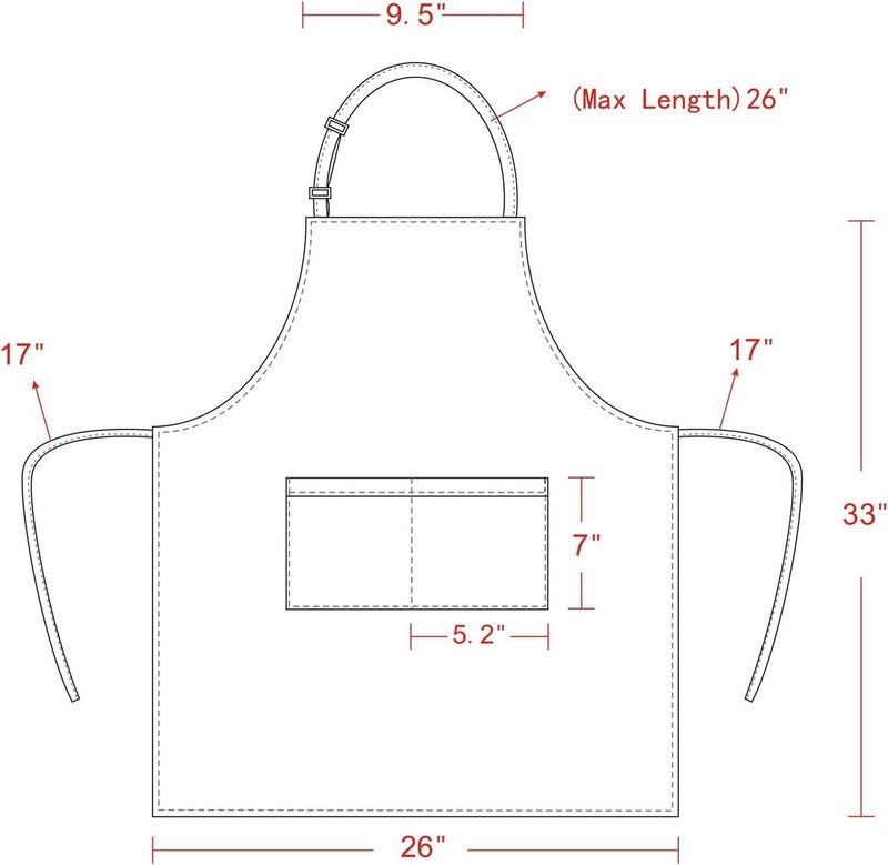 yotache Chef Apron Set, Chef Hat and Kitchen Apron Adult Adjustable White Apron Baker for Men and Women, 2 Sets (33" L x 26" W) - Image 5
