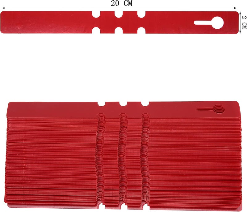 Mihey 200 Pcs Red Plastic Plant Tags with a Marker Pen, Wrap Around Hanging Tree Tags Nursery Garden Labels Waterproof Nursery Garden Stakes, 2x20cm - Image 2
