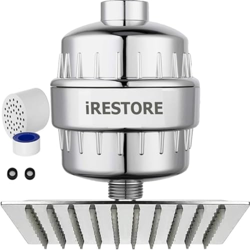 iRESTORE 20 Stage Tap Hard Water Bathroom Softener With 2 Filter Cartridges, 22mm 24mm 28mm Fitting Connectors Reduce Chlorine Stop Hair Fall Get Glowing Skin Pack of 1 - Image 2