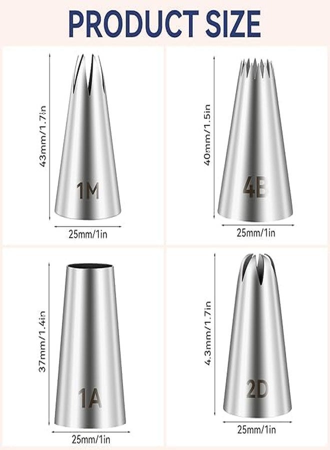 BAKING SET مجموعة أدوات الخبز | 4 قطع متعددة الألوان (1M، 2D، 4B، 1A) من رؤوس تزيين الكيك، وفوهات تزيين الكيك، وأدوات الخبز لتزيين كريمة الزبدة، والكريمة، وكيك عيد الميلاد، والكاب كيك، والأعمال الفنية اليدوية - Image 2