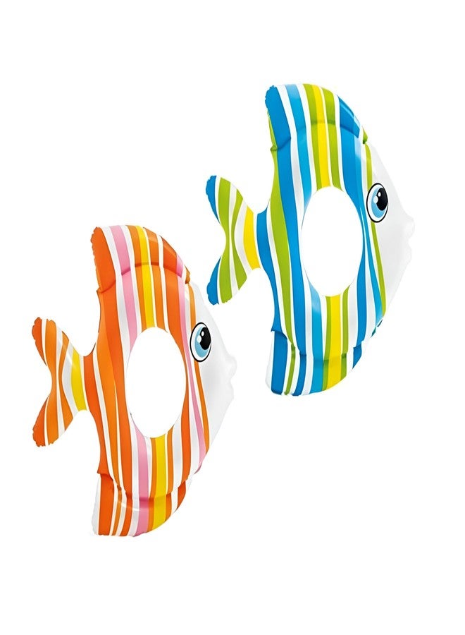 VWretails Inflatable Fish Swim Ring for Kids, Colorful Fish-Shaped Swimming Float Pool, Beach & Water Play Toy for Children 77cm x 76cm, 3 to 6 Years (Pack of Any 1 Design) - Image 2