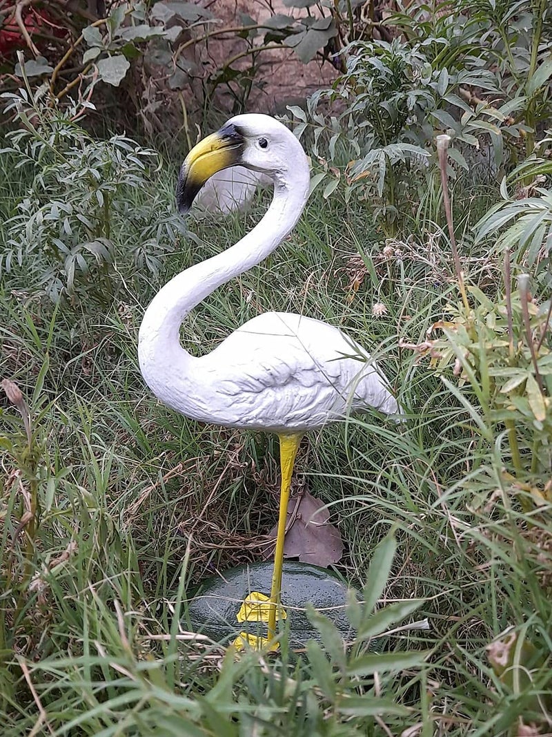 The Decorshed White Flamingo Garden Decor 16 Inch Small Flamingo Statue for Yard and Patio - Image 5