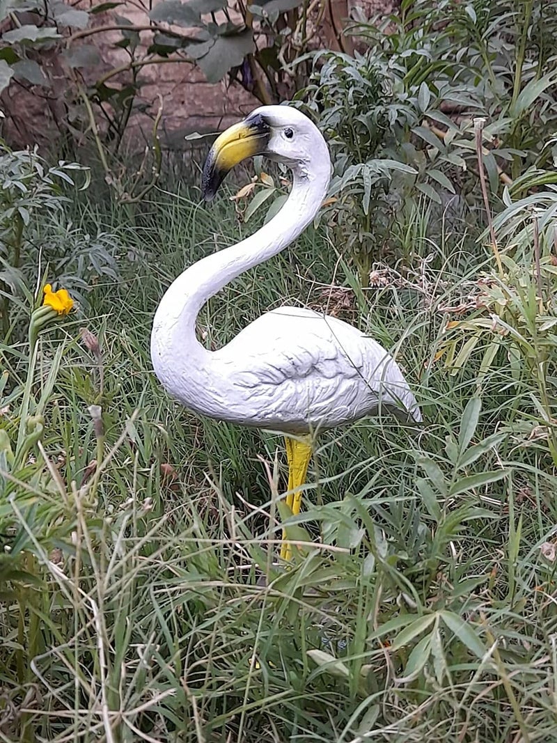 The Decorshed White Flamingo Garden Decor 16 Inch Small Flamingo Statue for Yard and Patio - Image 3