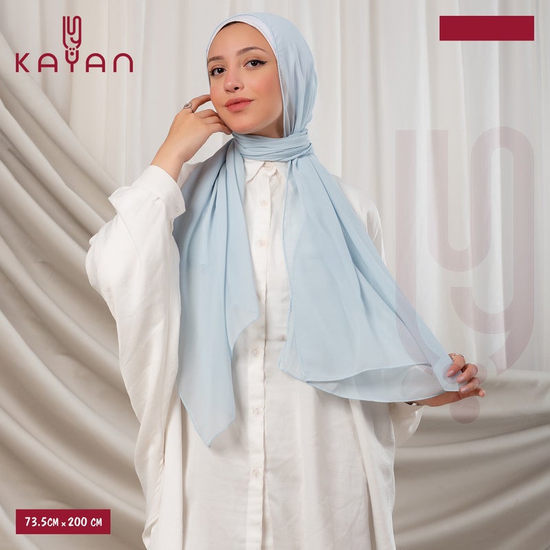 كايان طرحة طويلة سادة شيفون بتصميم مميز - متعدد الألوان - Image 2