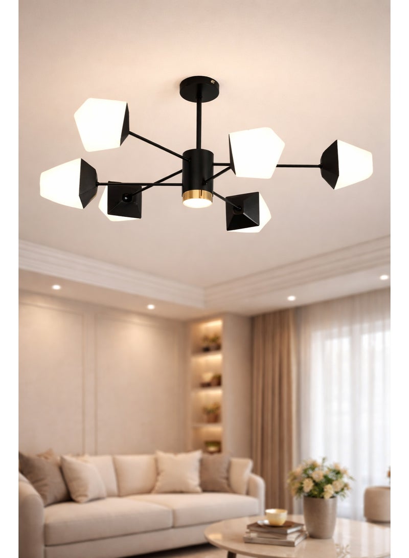 ثريا علاقي اسود  مودرن بثلاث اضاءات - Image 1