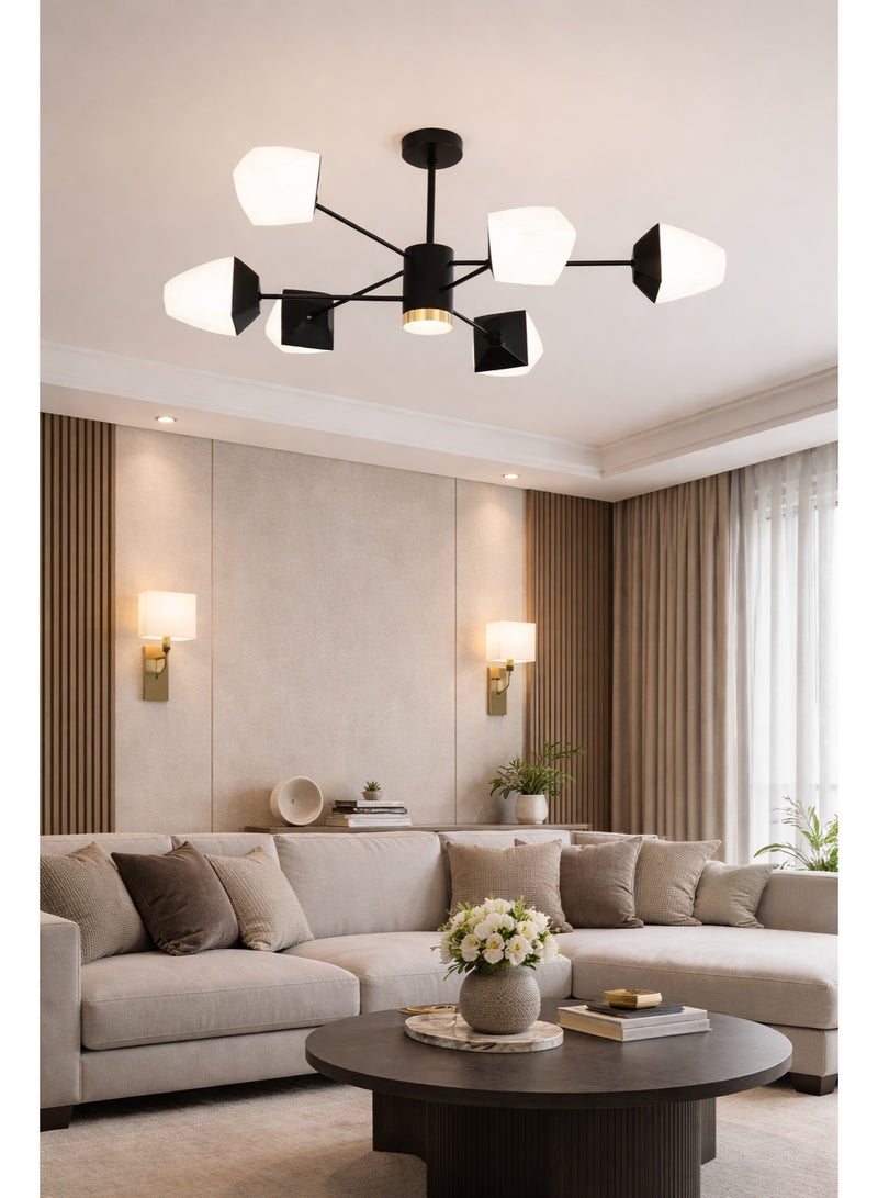 ثريا علاقي اسود  مودرن بثلاث اضاءات - Image 4