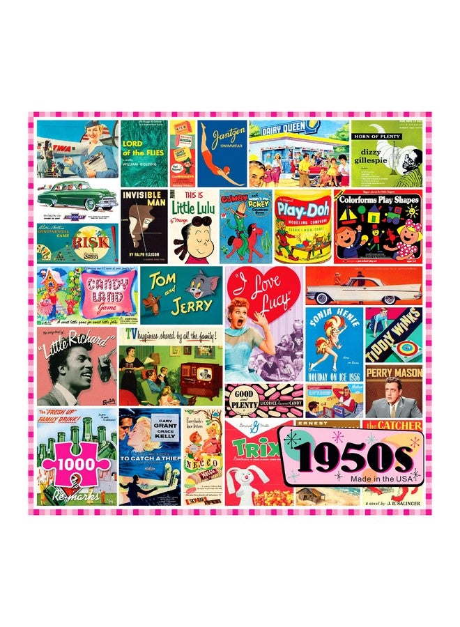 Re-Marks 1950s Pop Culture Puzzle, 1000-Piece Puzzle for All Ages, Family Jigsaw Puzzle - Image 1
