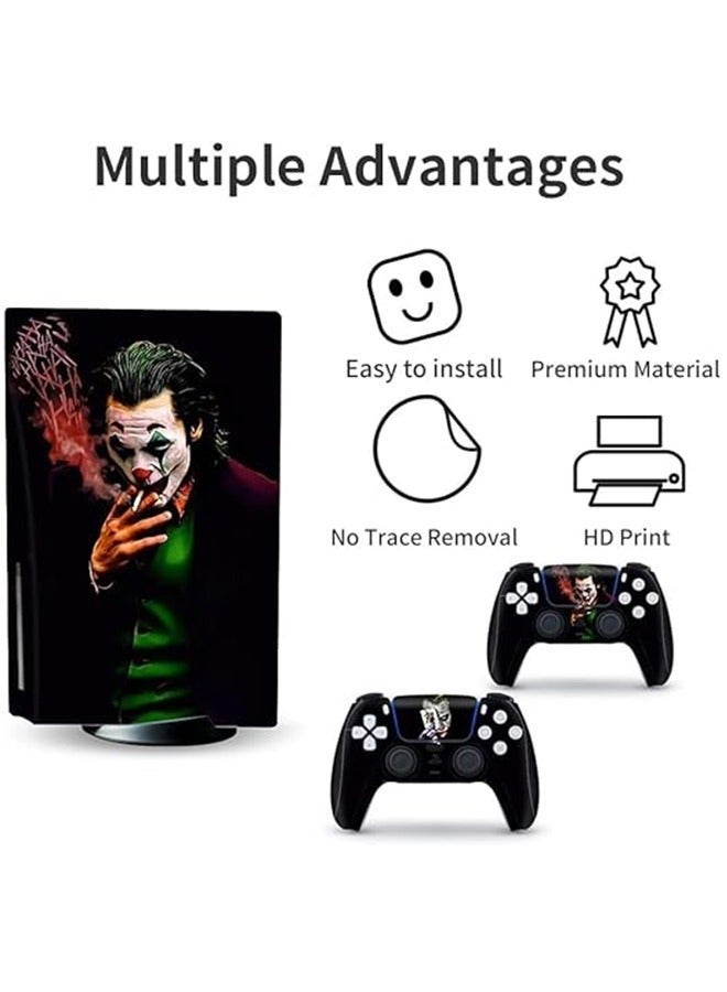 PS5 Optical Drive Version Sticker, Sony PS5 Console Controller Skins Set, Skin Wrap Decal Sticker PS5 Disk Edition, Protective Film Sticker for PS5 Skin Joker , Vinyl Sticker Cover Sticker - Image 3