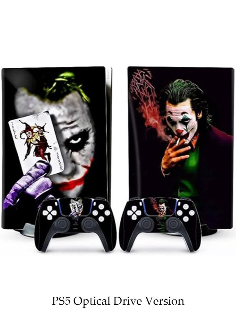 PS5 Optical Drive Version Sticker, Sony PS5 Console Controller Skins Set, Skin Wrap Decal Sticker PS5 Disk Edition, Protective Film Sticker for PS5 Skin Joker , Vinyl Sticker Cover Sticker - Image 1