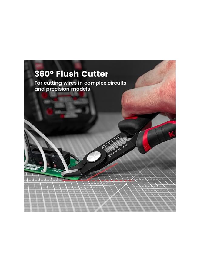 PROMASS promass Wire Stripper Tool, 6-Inch Wire Cutters with Supplementary Stripping, 2-in-1 Flush Cutter for Electric Cable Stripping Cutting and Crimping, Handy and Slim Diagonal Cutters, Side Cutting Plier  - Image 2