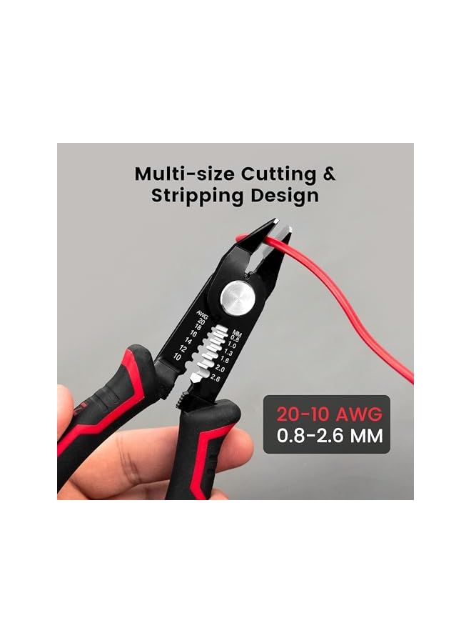 PROMASS promass Wire Stripper Tool, 6-Inch Wire Cutters with Supplementary Stripping, 2-in-1 Flush Cutter for Electric Cable Stripping Cutting and Crimping, Handy and Slim Diagonal Cutters, Side Cutting Plier  - Image 4