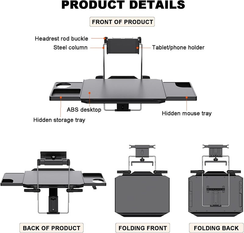 Drive-Thru Tray - Foldable Car Steering Wheel Desk for Eating and Working on the Go - Portable Laptop Tray for Drivers - Image 3
