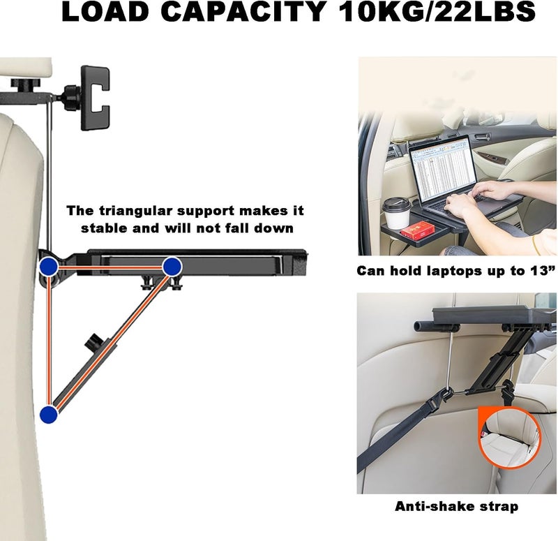 Drive-Thru Tray - Foldable Car Steering Wheel Desk for Eating and Working on the Go - Portable Laptop Tray for Drivers - Image 4