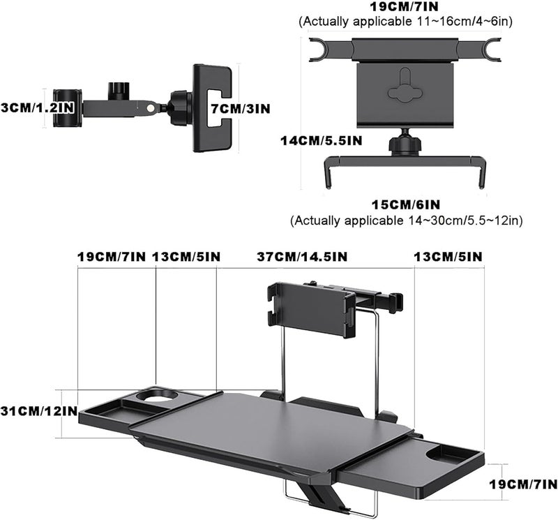 Drive-Thru Tray - Foldable Car Steering Wheel Desk for Eating and Working on the Go - Portable Laptop Tray for Drivers - Image 2